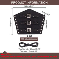 Set 2 manșete NBEADS din imitație de piele cu cataramă pentru adulți, negru, 195 x 238 x 15 mm, pentru Halloween, cosplay, stil punk 2