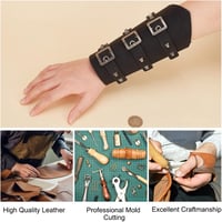 Set 2 manșete NBEADS din imitație de piele cu cataramă pentru adulți, negru, 195 x 238 x 15 mm, pentru Halloween, cosplay, stil punk 3