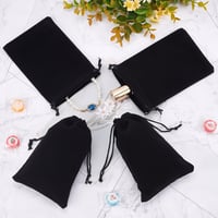 nbeads 20 db Fekete Bársony Ékszertartó Tasak Zsinórral 15x10 cm Nyaklánc Fülbevaló Ajándék Tárolózsák Esküvő Karácsony 5