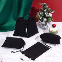 nbeads 20 db Fekete Bársony Ékszertartó Tasak Zsinórral 15x10 cm Nyaklánc Fülbevaló Ajándék Tárolózsák Esküvő Karácsony 2