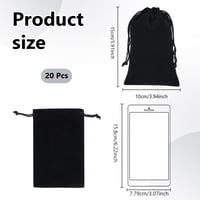 nbeads 20 db Fekete Bársony Ékszertartó Tasak Zsinórral 15x10 cm Nyaklánc Fülbevaló Ajándék Tárolózsák Esküvő Karácsony 6
