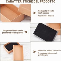 NBEADS 24 bucăți cutii de bijuterii din carton kraft maro pentru ambalare cadouri, coliere și inele, 8 x 5 x 3 cm 5