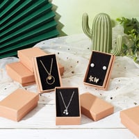 NBEADS 24 bucăți cutii de bijuterii din carton kraft maro pentru ambalare cadouri, coliere și inele, 8 x 5 x 3 cm 6