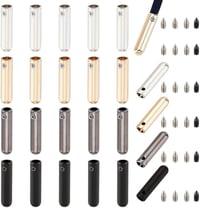 nbeads 24 bucăți capete de șiret cu șurub din aluminiu, 4 culori, capete rotunde pentru repararea și personalizarea șireturilor de pantofi 1