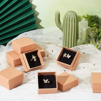 NBEADS 24 bucăți cutii de bijuterii din carton kraft maro, cutii de cadou 5 x 5 x 3 cm pentru aniversare, nuntă, zi de naștere 6