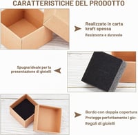 NBEADS 24 bucăți cutii de bijuterii din carton kraft maro, cutii de cadou 5 x 5 x 3 cm pentru aniversare, nuntă, zi de naștere 4