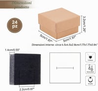 NBEADS 24 bucăți cutii de bijuterii din carton kraft maro, cutii de cadou 5 x 5 x 3 cm pentru aniversare, nuntă, zi de naștere 3