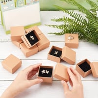 NBEADS 24 bucăți cutii de bijuterii din carton kraft maro, cutii de cadou 5 x 5 x 3 cm pentru aniversare, nuntă, zi de naștere 5