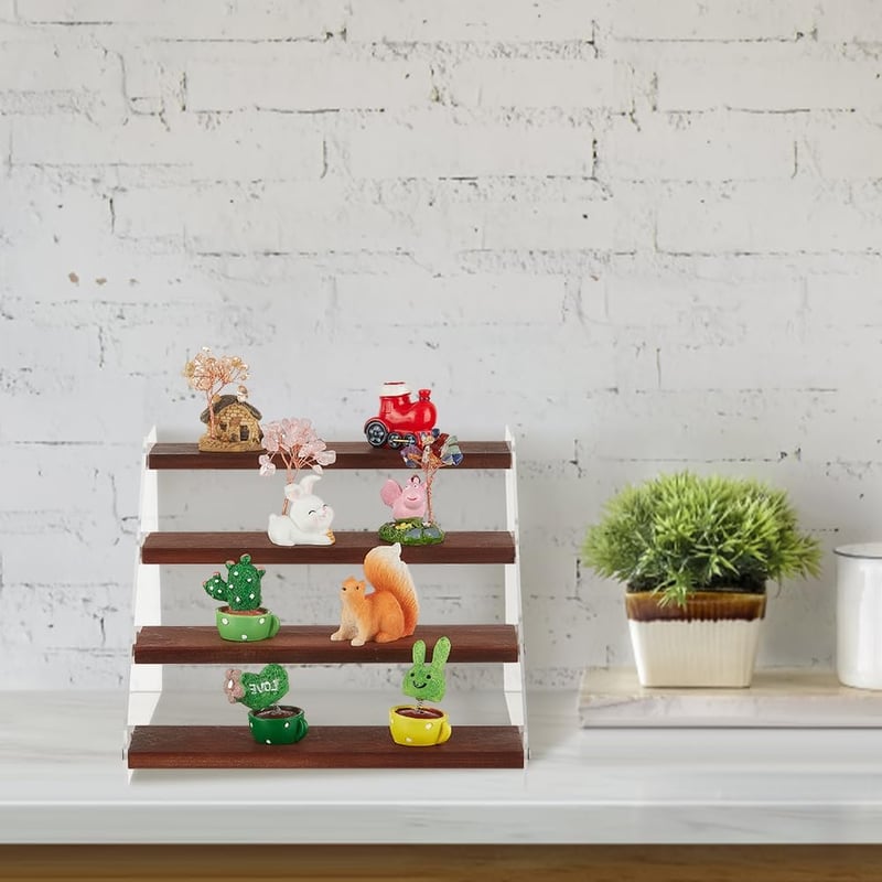 nbeads 4 szintes fa kiállítási állvány akril polccal cupcake parfüm kozmetika