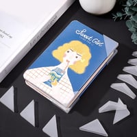 nbeads 50 buc. protecții colțuri de carte din plastic pentru album foto și jurnal, protecție colțuri 4,9 x 3,45 cm, interior 3 mm pentru scrapbook și sticlă 6