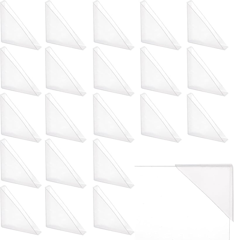 nbeads 50 buc. protecții colțuri de carte din plastic pentru album foto și jurnal, protecție colțuri 4,9 x 3,45 cm, interior 3 mm pentru scrapbook și sticlă