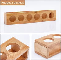 Set de 6 pahare de țuică din bambus nbeads cu suport de 3,9 cm, tavă de bar, organizator pentru shot-uri, pentru petreceri 5