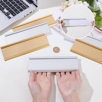nbeads 6 bucăți plăcuțe de ușă din aluminiu 18 cm, suport pentru plăcuțe de identificare pentru săli de conferințe, decor pentru birou și acasă 3