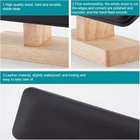 nbeads Fa Karkötő Állvány Fekete PU Bőr Ékszer Tartó T-Bar Óra Kiállító Szervező Torony Boltokhoz 19,5cm 4