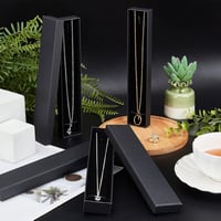 nbeads Fekete Karton Ékszerdoboz Szett 12 db, Nyaklánc Karkötő Tárolódoboz, Téglalap Ajándékdoboz 21x4x2 cm 5