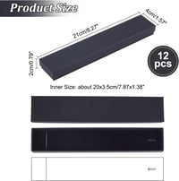 nbeads Fekete Karton Ékszerdoboz Szett 12 db, Nyaklánc Karkötő Tárolódoboz, Téglalap Ajándékdoboz 21x4x2 cm 2