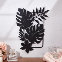 NBEADS pálmalevél fém faldekoráció - fekete - 30×21,9 cm 3