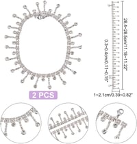 nbeads Kristály Strasszos Cipőlánc Szett 2 db, Cipő Díszítő Lánc Fűzőzáráshoz, Táska Medál Ékszer Kiegészítő Tornacipő Csizma Parti Cipő Dek 5