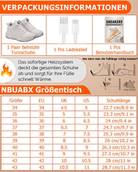 NBUABX fűthető cipő férfi női 3 fokozat elektromos melegítő talppal téli sport 5