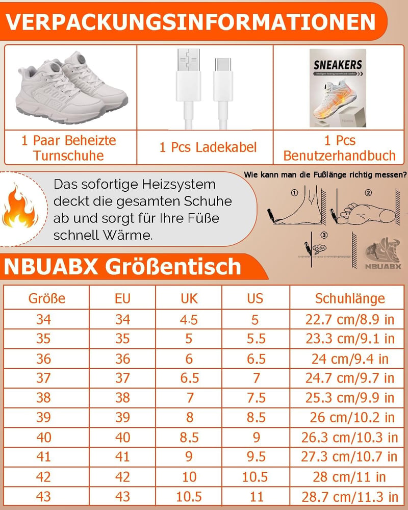 NBUABX fűthető cipő férfi női 3 fokozat elektromos melegítő talppal téli sport