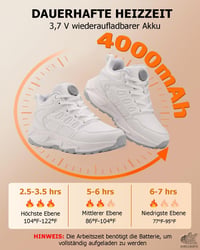 NBUABX fűthető cipő férfi női 3 fokozat elektromos melegítő talppal téli sport 4