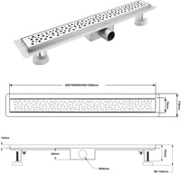 NC Zuhanylefolyó 80cm Rozsdamentes Acél Siphonnal Szőrszűrővel Teljes Szett 5