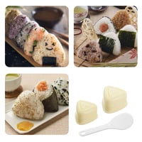 Súprava NCOALE na výrobu onigiri, 3 ks trojuholníková forma na sushi s nepriľnavým povrchom, vrátane formovacej nádoby na ryžu a ryžovej lyžice, bento lis do kuchyne 3