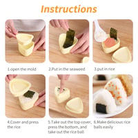 Súprava NCOALE na výrobu onigiri, 3 ks trojuholníková forma na sushi s nepriľnavým povrchom, vrátane formovacej nádoby na ryžu a ryžovej lyžice, bento lis do kuchyne 6