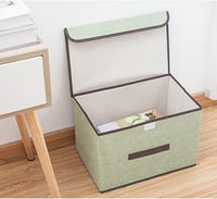 NCRGB 4 db Szövet Tároló Doboz Fedéllel 36x23x24 cm Beige Ruhatartó Szerveződoboz 3