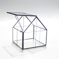 NCYP Geometrikus Mini Üveg Terrarium Fekete Fedővel Szukkulensz Növényekhez 4