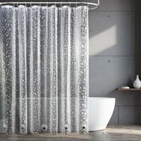 Perdea de duș transparentă NDDYCU 180x200 cm, rezistentă la mucegai, cu greutăți magnetice, material EVA, pentru cadă 183x198 cm 1