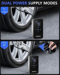 Neakhmer 12 V mini elektromos kompresszor 150 PSI 6000 mAh akkus kerékpár autó motor guminyomásmérővel 3