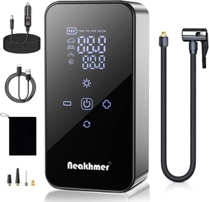 Neakhmer 12 V mini elektromos kompresszor 150 PSI 6000 mAh akkus kerékpár autó motor guminyomásmérővel