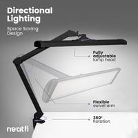 Neatfi LED Asztali Lámpa 3500 Lumen Dimmer Fekete Munkához Olvasáshoz 5