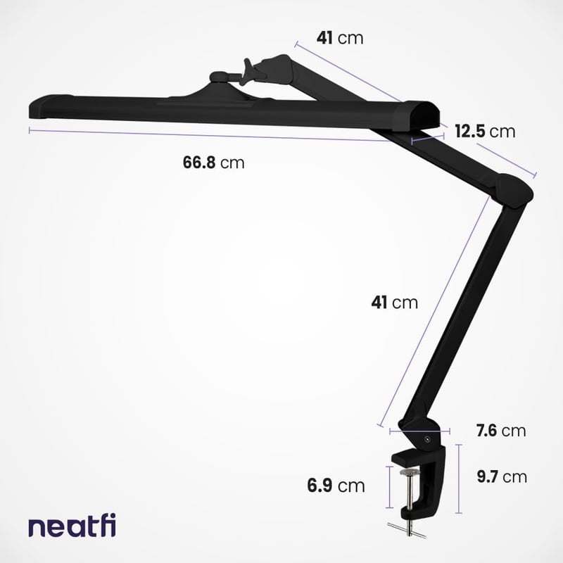 Neatfi LED Asztali Lámpa 3500 Lumen Dimmer Fekete Munkához Olvasáshoz