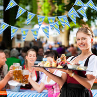 NEBURORA 10m Oktoberfest Dekoratív Zászlófüzér Bajor Díszítés Sárga Oroszlán 2