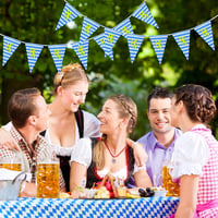 NEBURORA 10m Oktoberfest Dekoratív Zászlófüzér Bajor Díszítés Sárga Oroszlán 5