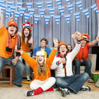 NEBURORA Oktoberfest zászlófüzér 10m, 20 zászlóval, bávár kockás dekoráció 5