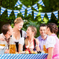 NEBURORA Oktoberfest zászlófüzér 10m, 20 zászlóval, bávár kockás dekoráció 2