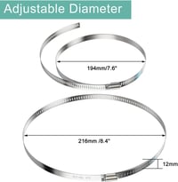 NEBURORA Tömlőbilincs Készlet 194-216 mm, 4 db Állítható Rozsdamentes Acél Csőbilincs Szellőzéshez és Autóipari Használatra 4