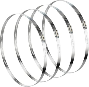 NEBURORA Set obujmica za crijevo 194-216 mm, 4 komada Podesive obujmice za cijevi od nehrđajućeg čelika za ventilaciju i automobilsku upotrebu