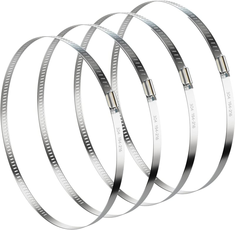 NEBURORA Tömlőbilincs Készlet 194-216 mm, 4 db Állítható Rozsdamentes Acél Csőbilincs Szellőzéshez és Autóipari Használatra