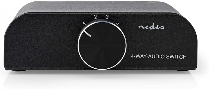 NEDIS Audio Switch 4 forráshoz RCA és Jack bemenettel, alumínium