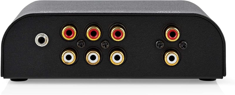 NEDIS Audio Switch 4 forráshoz RCA és Jack bemenettel, alumínium