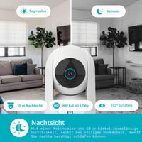 Cameră de interior WiFi Nedis WIFICI23CWT, Pan/Tilt, 3MP HD, vedere nocturnă, senzor de mișcare, audio bidirecțional, alb 8