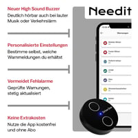 Needit Drive One 2 Zariadenie na varovanie v cestnej premávke 2026 – Detektor rýchlostných radarov a varovanie pred nebezpečenstvom, LED displej, dáta Blitzer.de 7