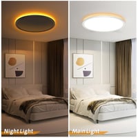 LED stropné svietidlo NEEMOSI s nočným svetlom, 36W, stmievateľné, s diaľkovým ovládaním a časovačom, okrúhly plochý dizajn, priemer 39 cm, do spálne 3