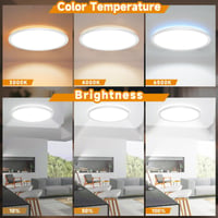 LED stropné svietidlo NEEMOSI s nočným svetlom, 36W, stmievateľné, s diaľkovým ovládaním a časovačom, okrúhly plochý dizajn, priemer 39 cm, do spálne 4