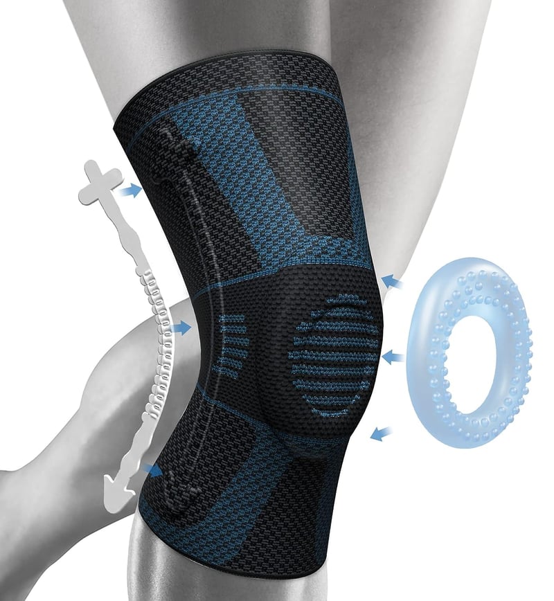NEENCA Térdrögzítő Patella Gél Párnákkal és Oldalsó Stabilizátorokkal 3XL