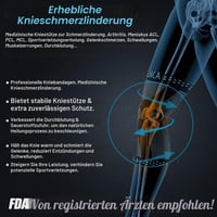NEENCA Ortéza na koleno, veľkosť S, nebesky modrá – Kompresná kolenná bandáž s gélovou výstužou pately a bočnými pružinovými stabilizátormi na beh, meniskus a kĺby 3